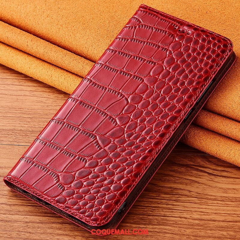 Étui Oppo Ax5 Crocodile Étui En Cuir Tout Compris, Coque Oppo Ax5 Nouveau Rouge