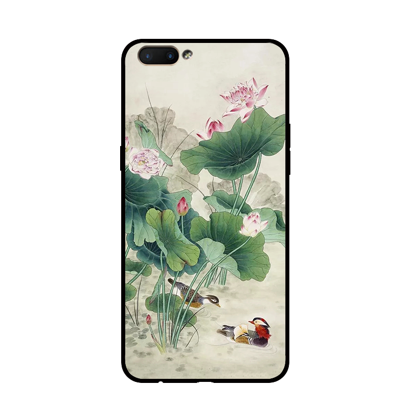 Étui Oppo Ax5 Vintage Pivoine Vert, Coque Oppo Ax5 Art Téléphone Portable