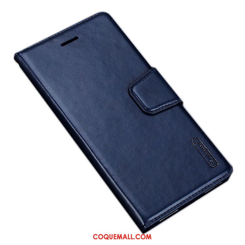 Étui Oppo Ax7 Fluide Doux Cuir Véritable En Cuir, Coque Oppo Ax7 Incassable Bleu