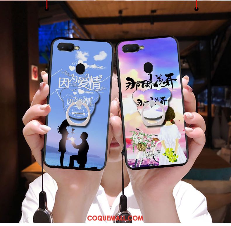 Étui Oppo Ax7 Téléphone Portable Cou Suspendu Dessin Animé, Coque Oppo Ax7 Protection Bleu