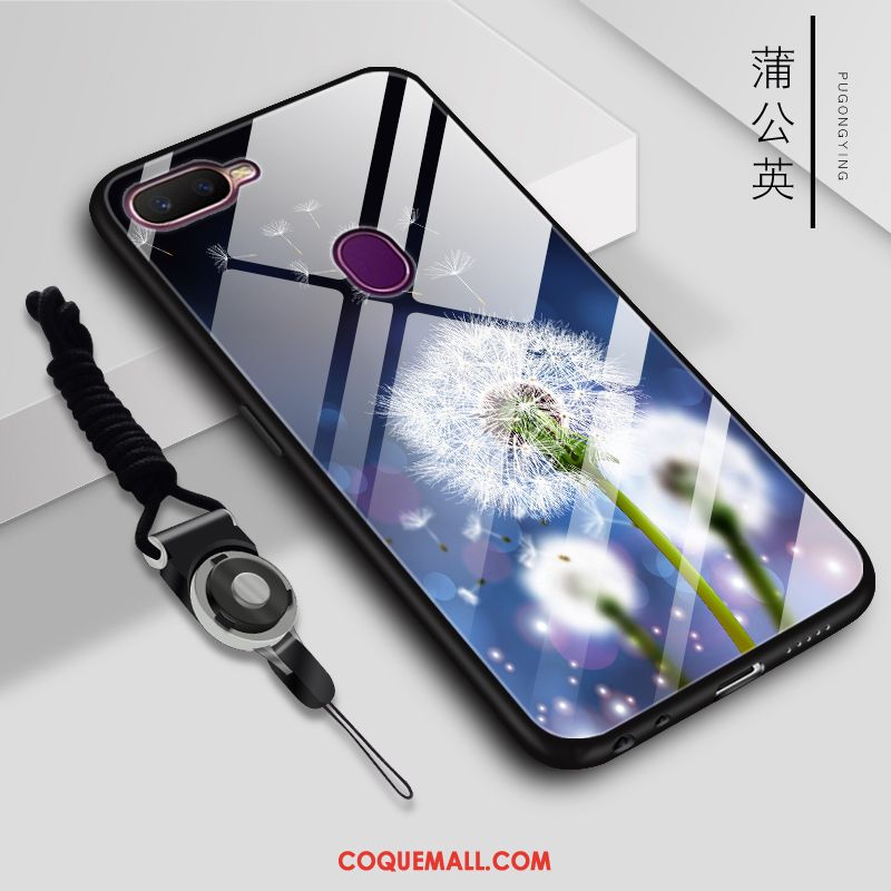 Étui Oppo Ax7 Téléphone Portable Verre Charmant, Coque Oppo Ax7 Dessin Animé Bleu Marin