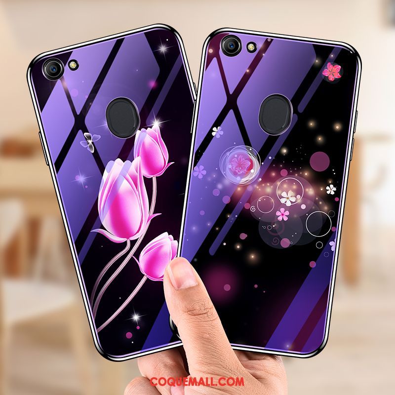 Étui Oppo F5 Protection Violet Téléphone Portable, Coque Oppo F5 Tendance Verre