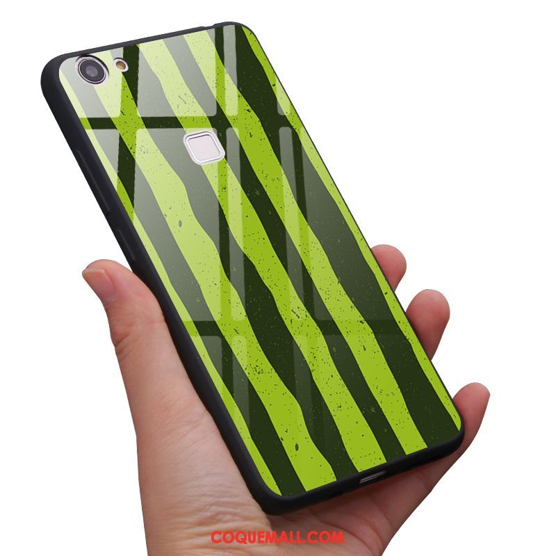 Étui Oppo F5 Vert Frais Téléphone Portable, Coque Oppo F5 Petit Fraise