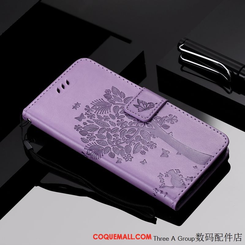 Étui Oppo F7 Youth Violet Clamshell Étui En Cuir, Coque Oppo F7 Youth Incassable Fluide Doux