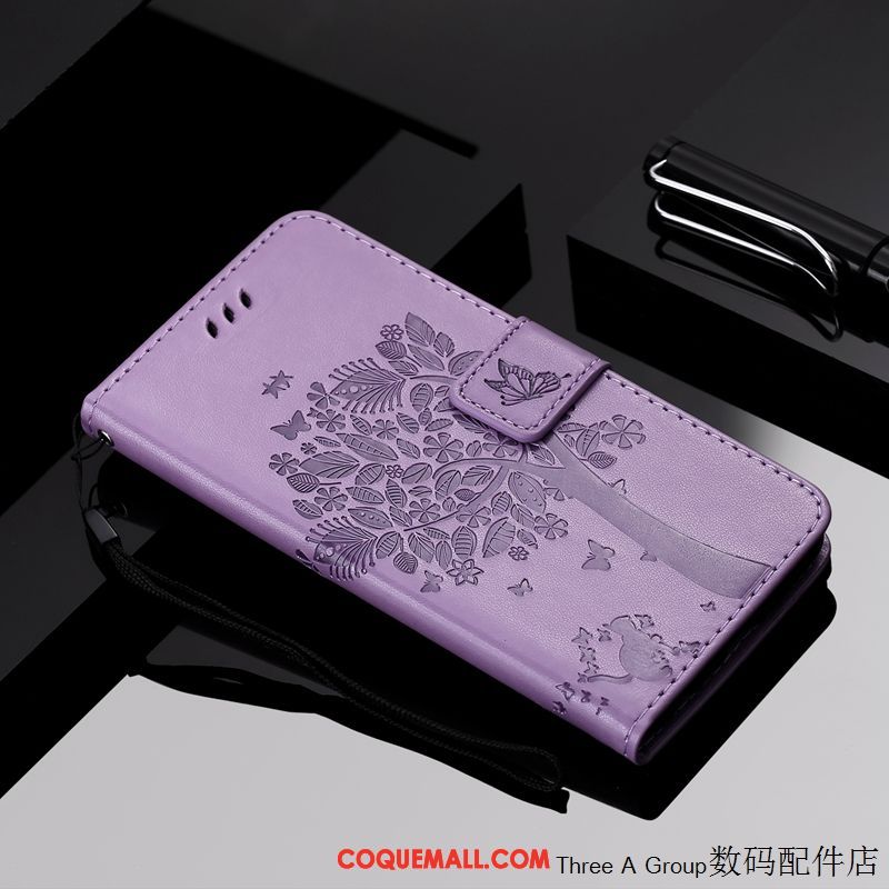 Étui Oppo F7 Youth Violet Clamshell Étui En Cuir, Coque Oppo F7 Youth Incassable Fluide Doux