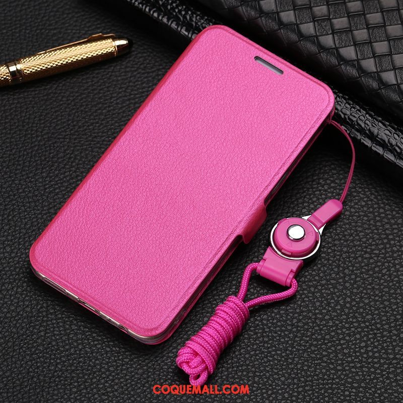 Étui Oppo F7 Étui En Cuir Incassable Fluide Doux, Coque Oppo F7 Protection Rouge