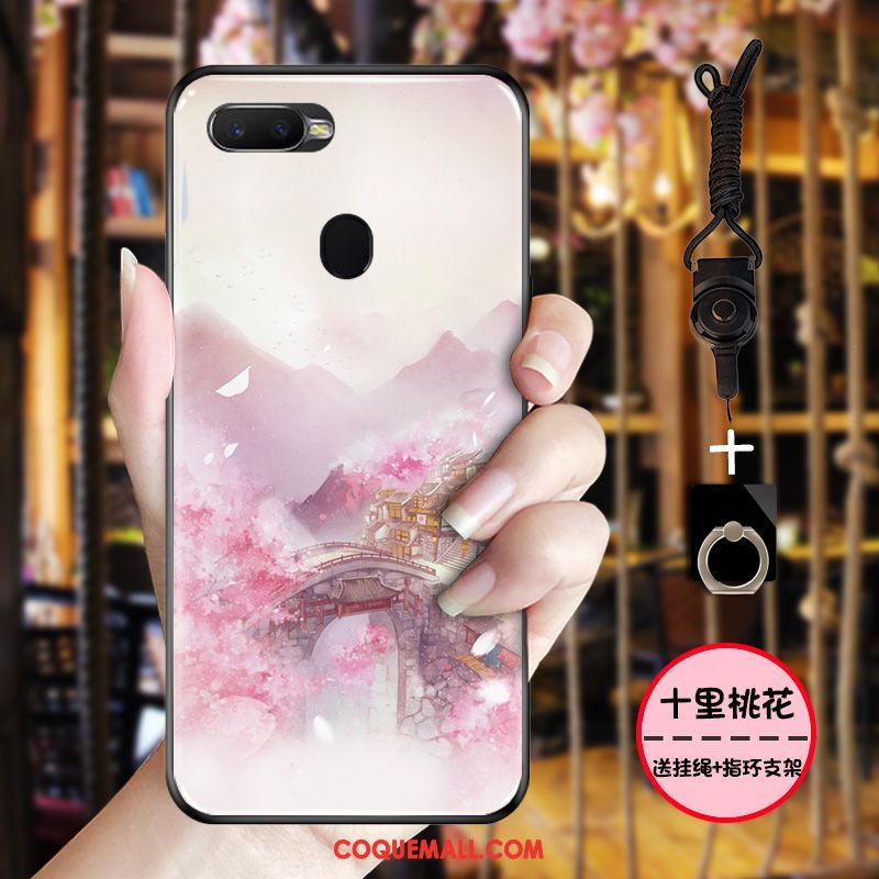 Étui Oppo F9 Protection Tout Compris Style Chinois, Coque Oppo F9 Simple Encre