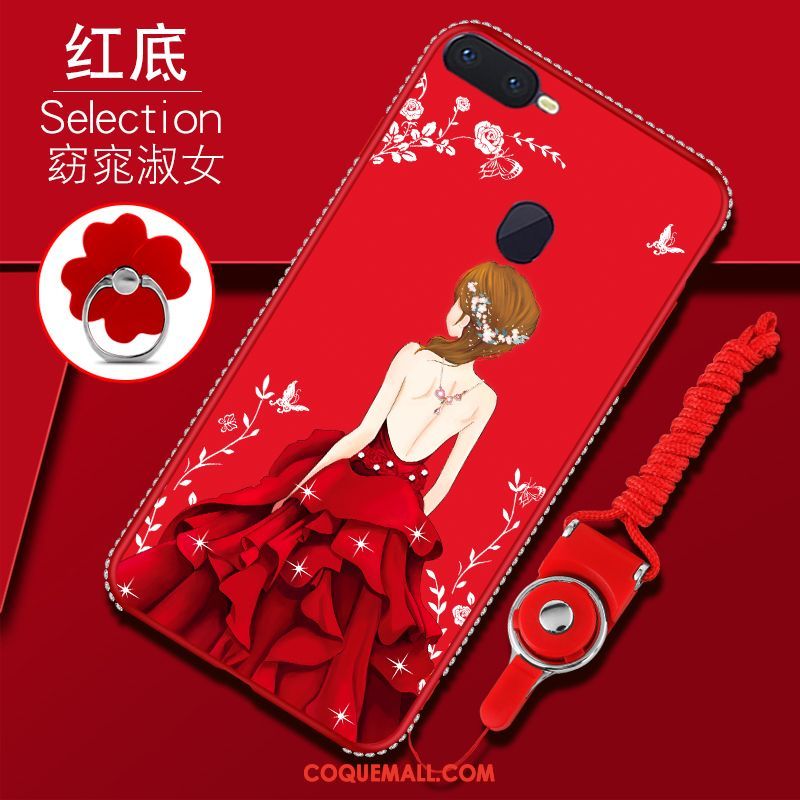 Étui Oppo F9 Starry Créatif Protection Téléphone Portable, Coque Oppo F9 Starry Tendance Rouge