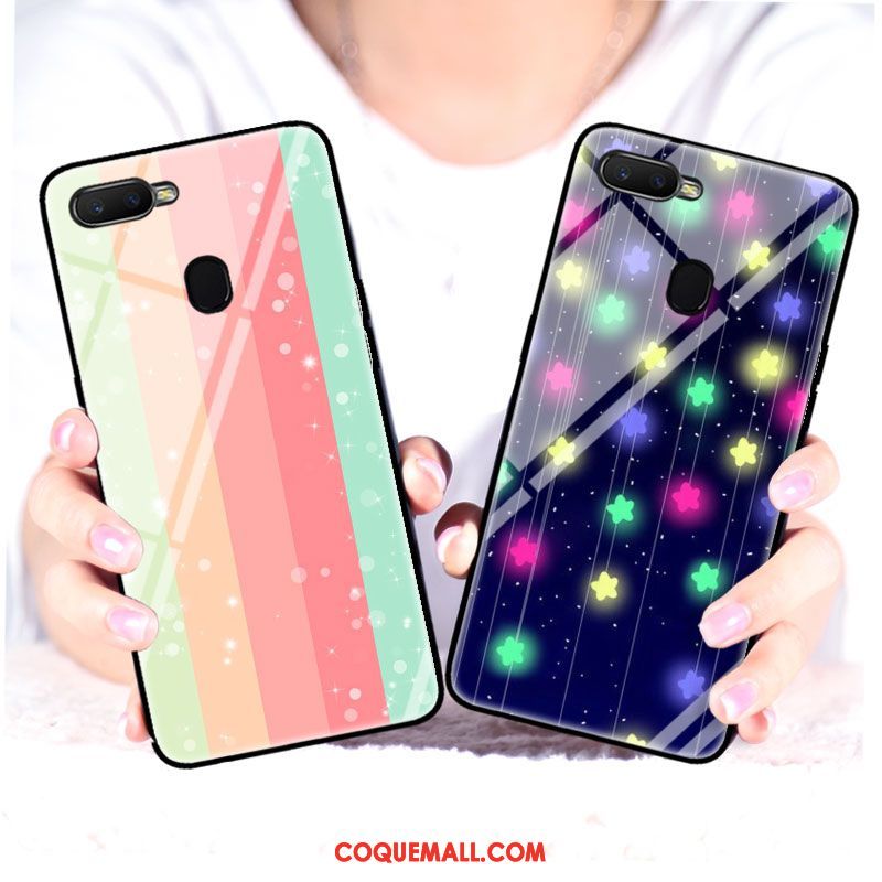 Étui Oppo F9 Starry Personnalité Marque De Tendance Étoile, Coque Oppo F9 Starry Arc En Ciel Verre