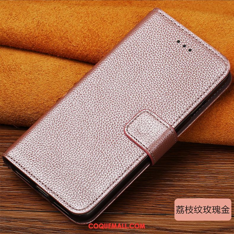 Étui Oppo F9 Starry Protection Clamshell Personnalité, Coque Oppo F9 Starry Cuir Véritable Rose