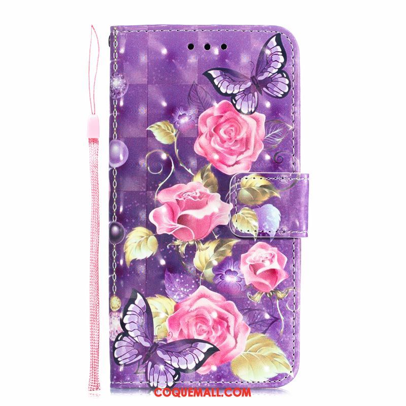 Étui Oppo F9 Starry Téléphone Portable Protection Créatif, Coque Oppo F9 Starry Étui En Cuir Violet