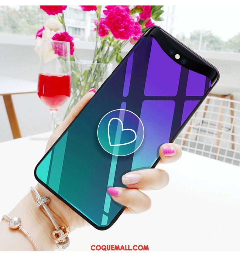 Étui Oppo Find X Ballon Verre Fluide Doux, Coque Oppo Find X Violet Silicone