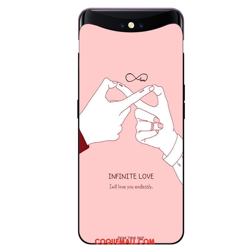 Étui Oppo Find X Rose Créatif Fluide Doux, Coque Oppo Find X Téléphone Portable Europe