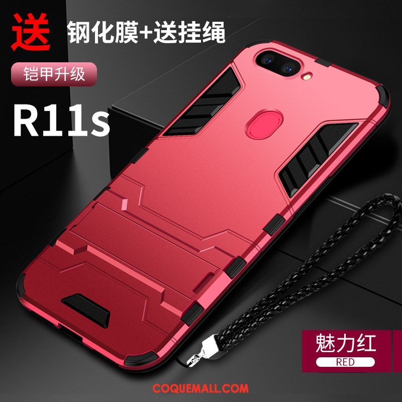 Étui Oppo R11s Créatif Tout Compris Incassable, Coque Oppo R11s Tendance Rouge