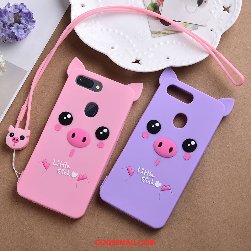 Étui Oppo R15 Dessin Animé Silicone Rose, Coque Oppo R15 Incassable Charmant