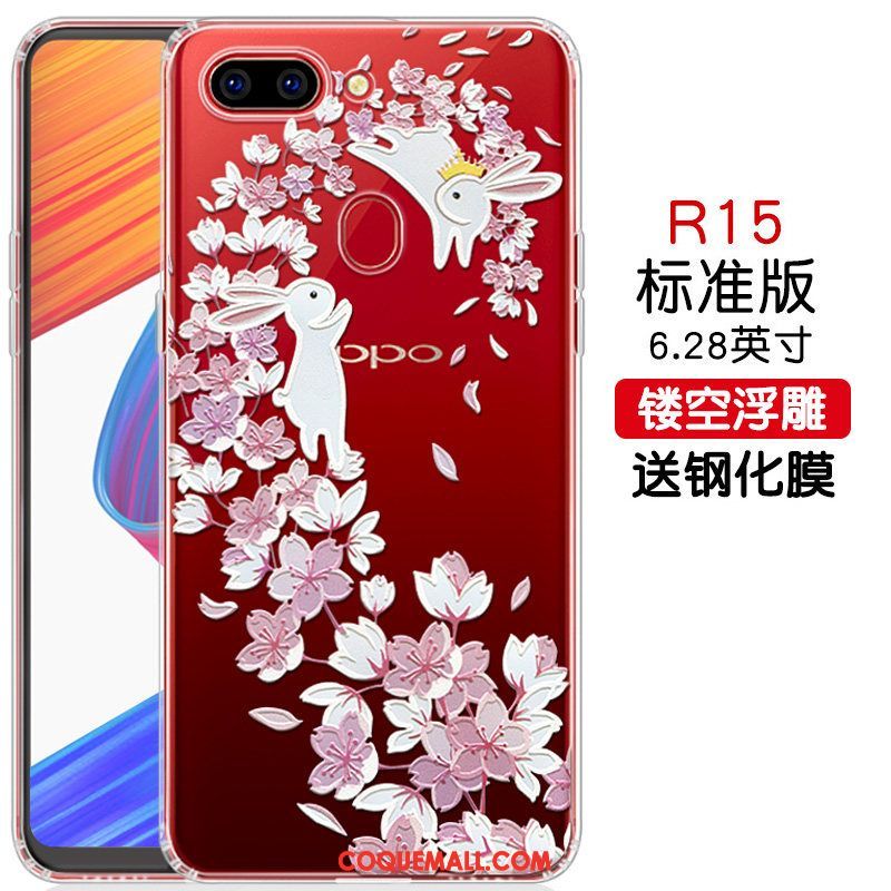 Étui Oppo R15 Délavé En Daim Tout Compris Téléphone Portable, Coque Oppo R15 Rouge Fluide Doux