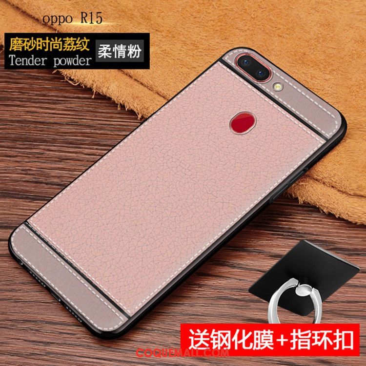 Étui Oppo R15 Fluide Doux Rose Téléphone Portable, Coque Oppo R15 Étui En Cuir Incassable