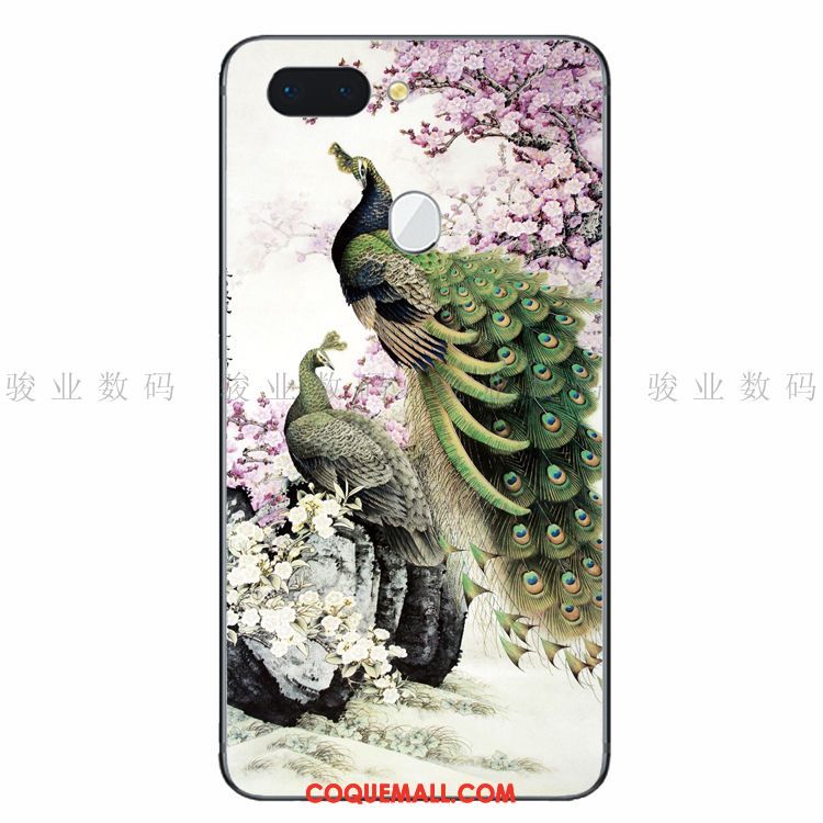 Étui Oppo R15 Fluide Doux Vert Créatif, Coque Oppo R15 Silicone Encre