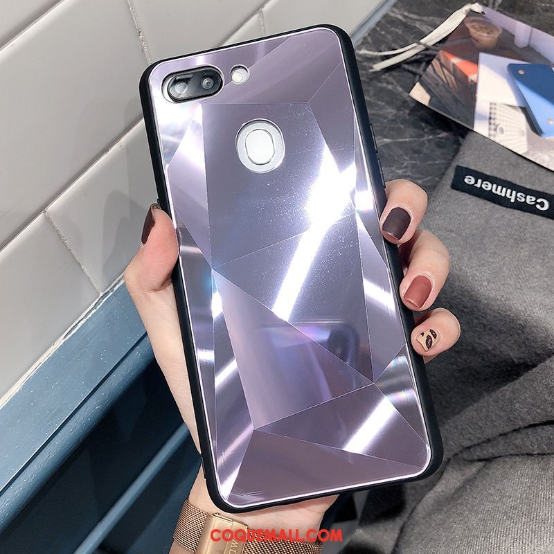 Étui Oppo R15 Pro Marque De Tendance Losange Créatif, Coque Oppo R15 Pro Tout Compris Miroir