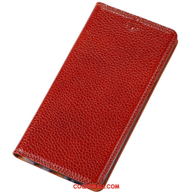 Étui Oppo R15 Pro Téléphone Portable Modèle Fleurie Litchi, Coque Oppo R15 Pro Rouge Protection