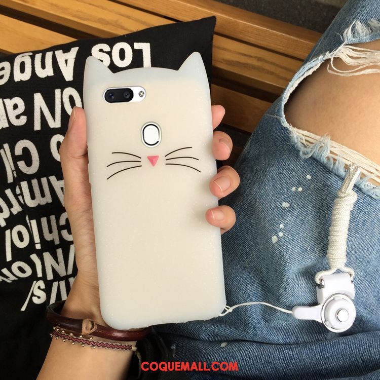 Étui Oppo R15 Silicone Dessin Animé Incassable, Coque Oppo R15 Téléphone Portable Blanc