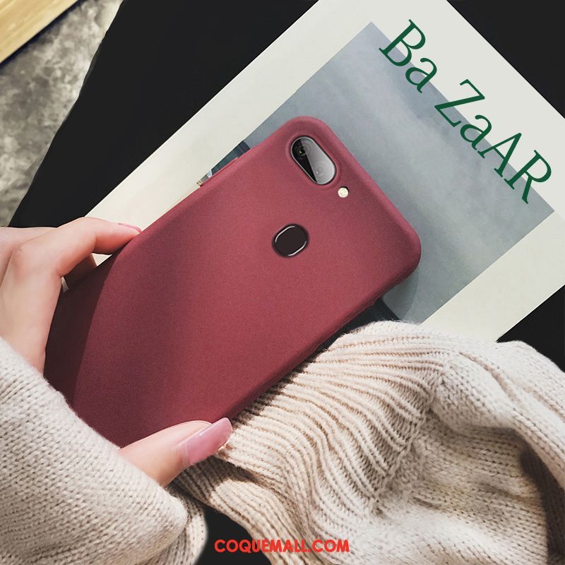 Étui Oppo R15 Simple Amoureux Étoile, Coque Oppo R15 Très Mince Vin Rouge