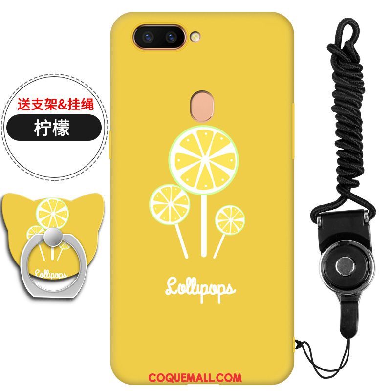 Étui Oppo R15 Téléphone Portable Fluide Doux Protection, Coque Oppo R15 Ornements Suspendus Jaune