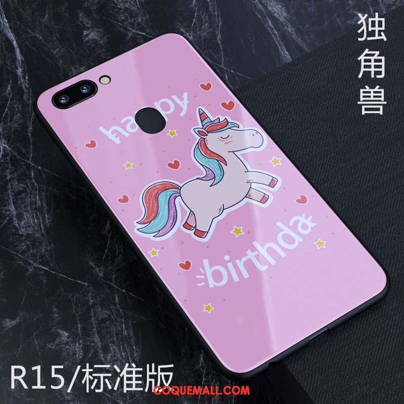 Étui Oppo R15 Verre Fluide Doux Rose, Coque Oppo R15 Incassable Étoile