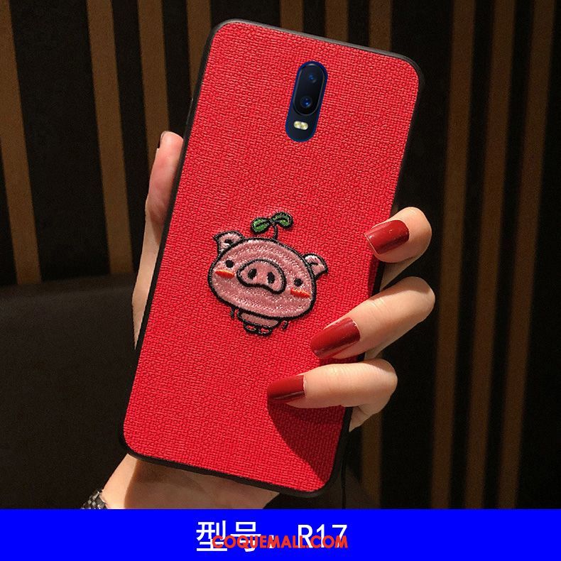 Étui Oppo R17 Fluide Doux Tout Compris Incassable, Coque Oppo R17 Broderie Dessin Animé