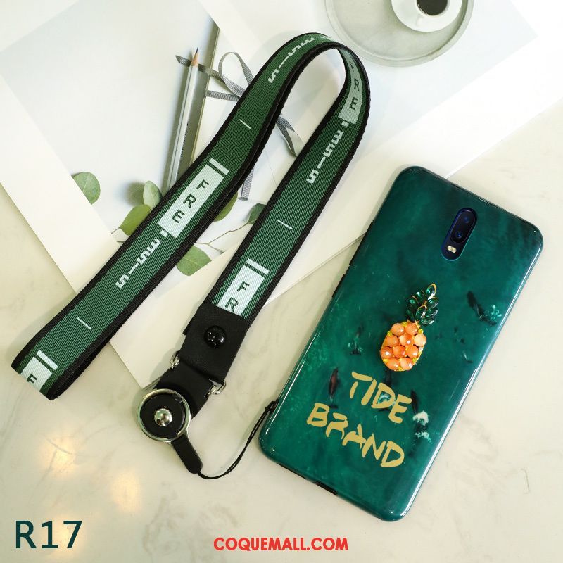 Étui Oppo R17 Silicone Incassable Fluide Doux, Coque Oppo R17 Téléphone Portable Vert