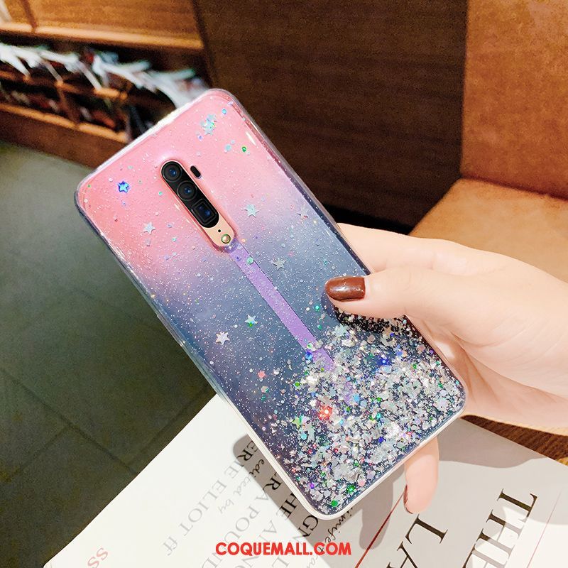 Étui Oppo Reno 2 Fluide Doux Rose Très Mince, Coque Oppo Reno 2 Net Rouge Transparent