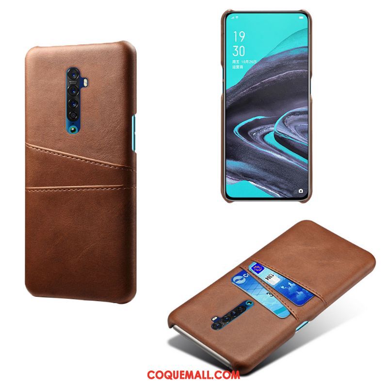 Étui Oppo Reno 2 Qualité Carte Foncé, Coque Oppo Reno 2 Téléphone Portable Protection Braun