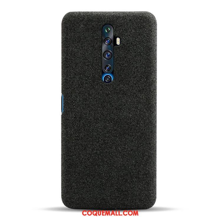 Étui Oppo Reno 2 Z Délavé En Daim Toile Personnalité, Coque Oppo Reno 2 Z Noir Incassable