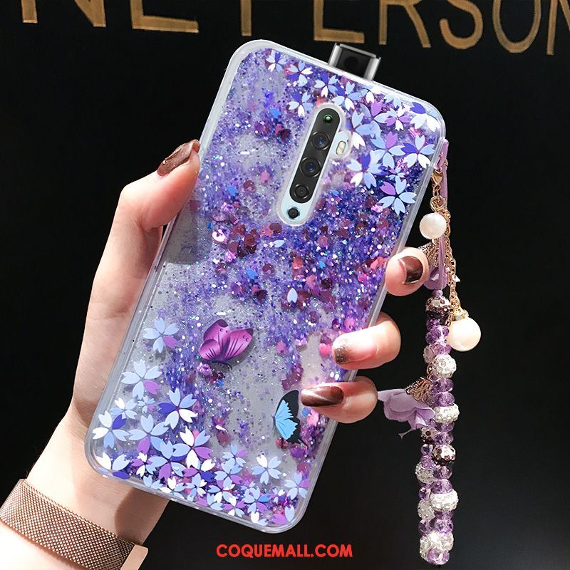 Étui Oppo Reno 2 Z Incassable Tout Compris Fleur, Coque Oppo Reno 2 Z Liquide Bracelet