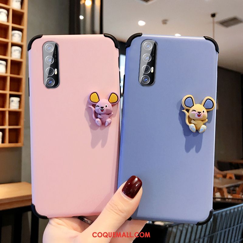 Étui Oppo Reno 3 Pro Charmant Silicone Simple, Coque Oppo Reno 3 Pro Très Mince Rose