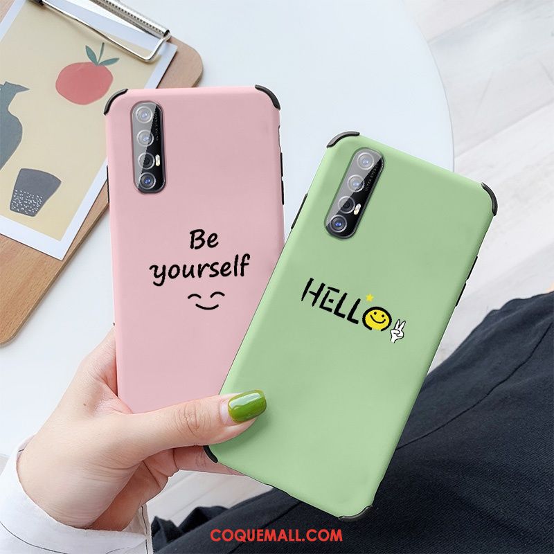 Étui Oppo Reno 3 Pro Incassable Simple Vert, Coque Oppo Reno 3 Pro Créatif Net Rouge