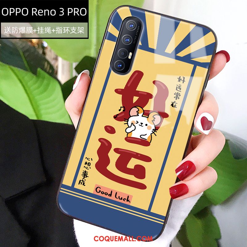 Étui Oppo Reno 3 Pro Silicone Protection Verre, Coque Oppo Reno 3 Pro Tout Compris Téléphone Portable