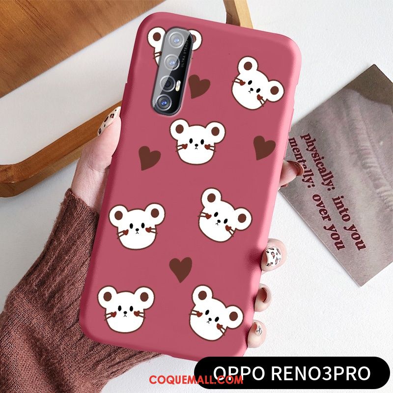 Étui Oppo Reno 3 Pro Très Mince Silicone Amoureux, Coque Oppo Reno 3 Pro Rouge Nouveau