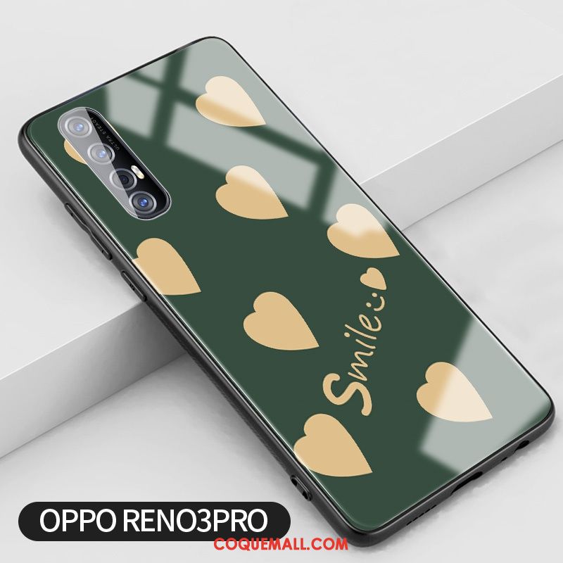 Étui Oppo Reno 3 Pro Vert Tendance Frais, Coque Oppo Reno 3 Pro Amour Créatif