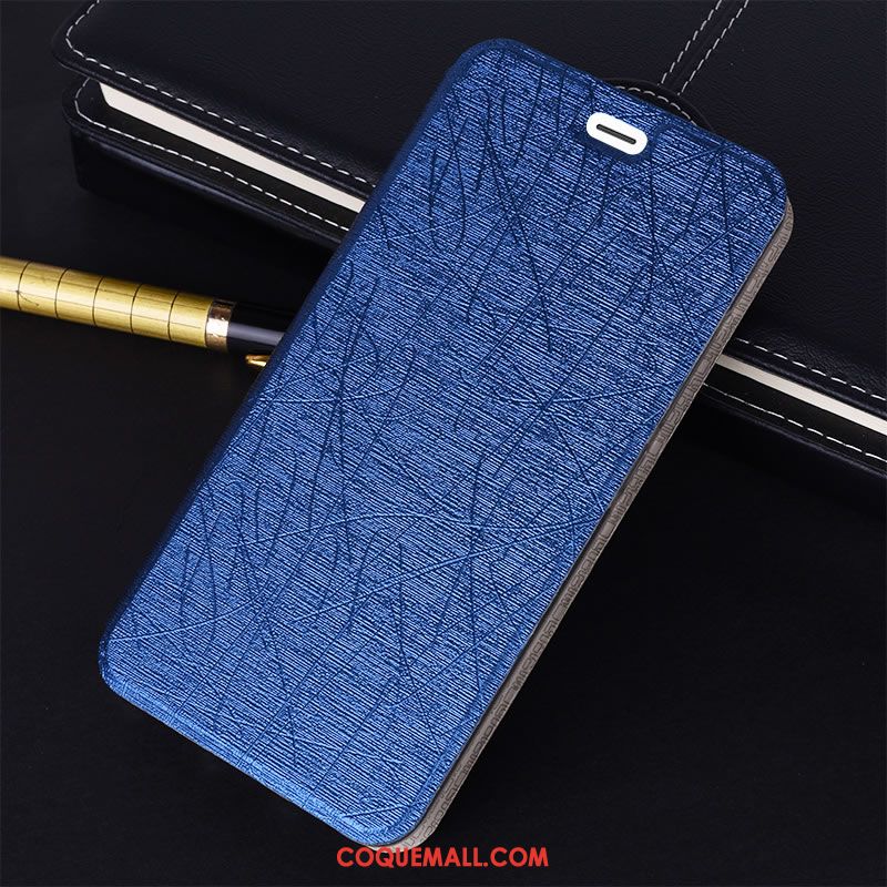 Étui Oppo Reno 3 Protection En Cuir Fluide Doux, Coque Oppo Reno 3 Bleu Tout Compris