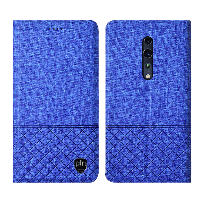 Étui Oppo Reno Z Incassable Téléphone Portable Plaid, Coque Oppo Reno Z Bleu Tout Compris