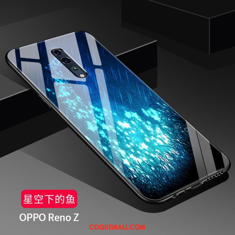 Étui Oppo Reno Z Miroir Tendance Tempérer, Coque Oppo Reno Z Membrane Protection