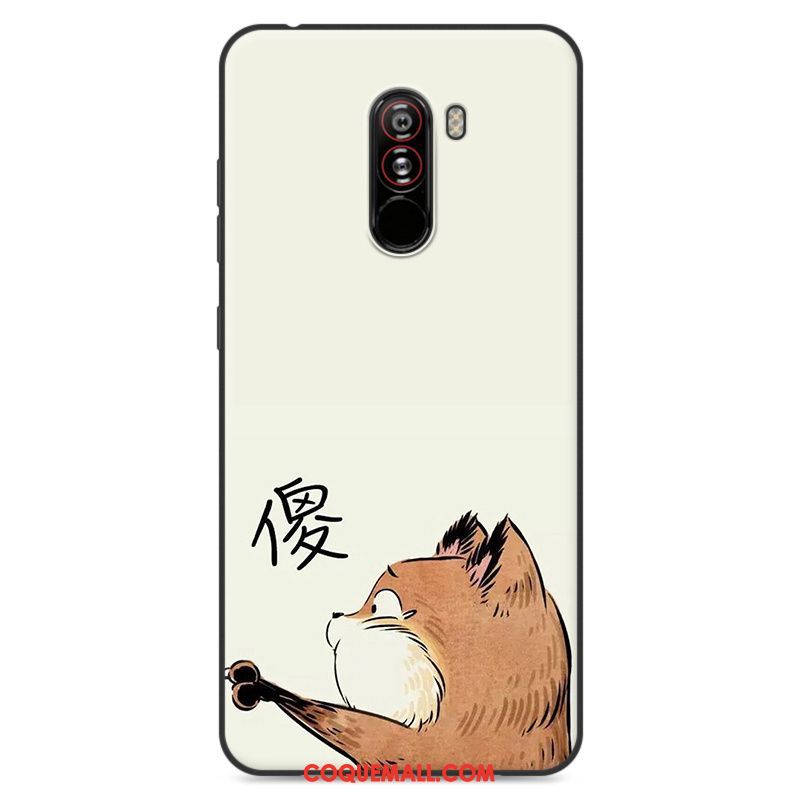 Étui Pocophone F1 Incassable Jaune Charmant, Coque Pocophone F1 Créatif Fluide Doux Beige