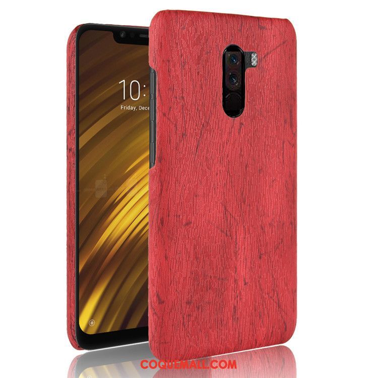 Étui Pocophone F1 Protection Couvercle Arrière Petit, Coque Pocophone F1 Rouge Difficile Beige