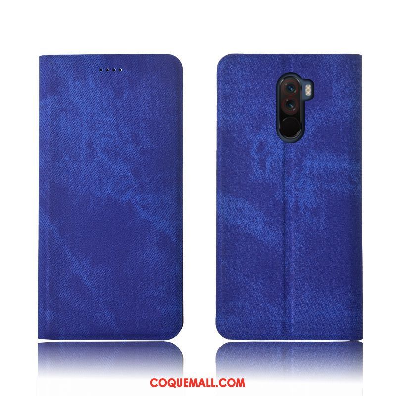 Étui Pocophone F1 Silicone Bleu Denim, Coque Pocophone F1 Fluide Doux Nouveau Beige