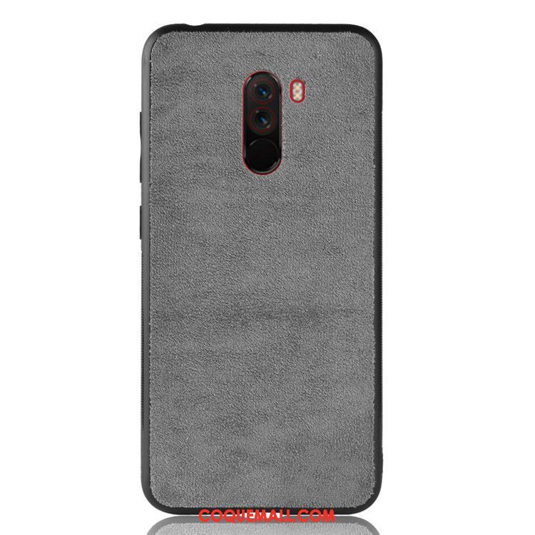 Étui Pocophone F1 Velours Europe Protection, Coque Pocophone F1 Téléphone Portable Gris Beige