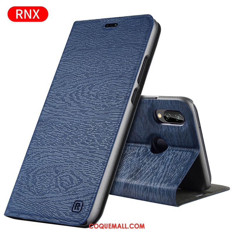 Étui Redmi 7 En Cuir Clamshell Business, Coque Redmi 7 Petit Incassable Beige