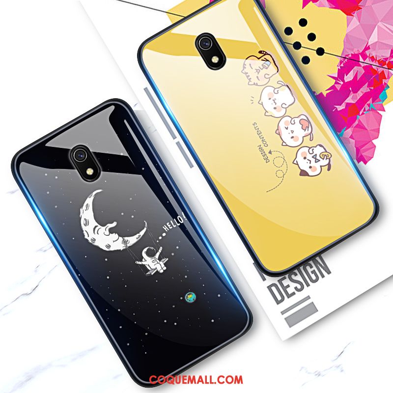 Étui Redmi 8a Lumineuses Dessin Animé Petit, Coque Redmi 8a Protection Noir Beige