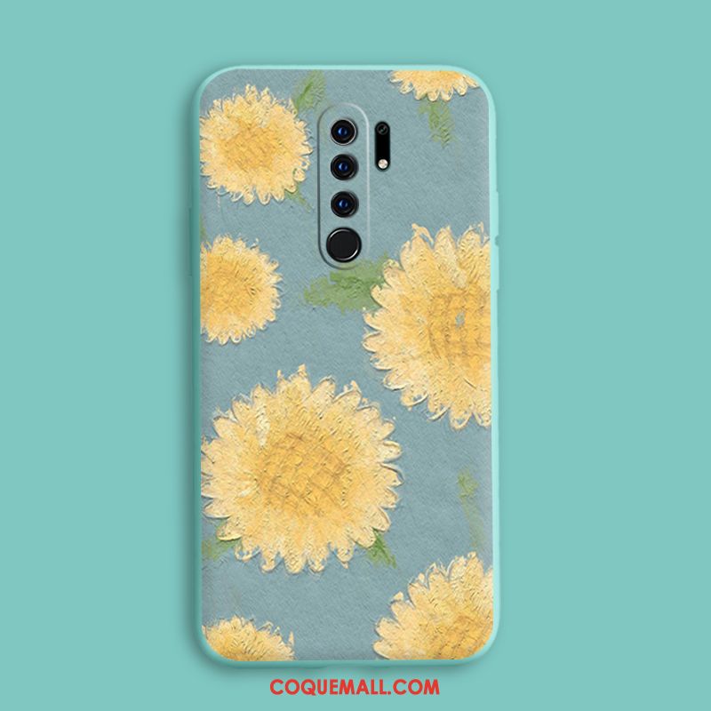 Étui Redmi 9 Peinture À L'huile Tout Compris Silicone, Coque Redmi 9 Téléphone Portable Incassable Beige