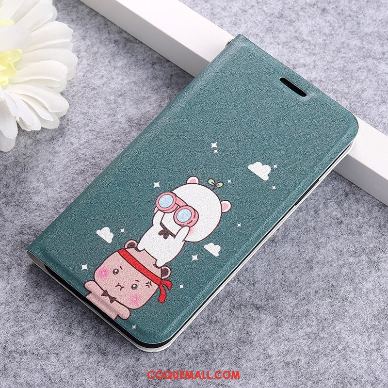 Étui Redmi 9 Petit Dessin Animé Incassable, Coque Redmi 9 Bleu Clamshell Beige